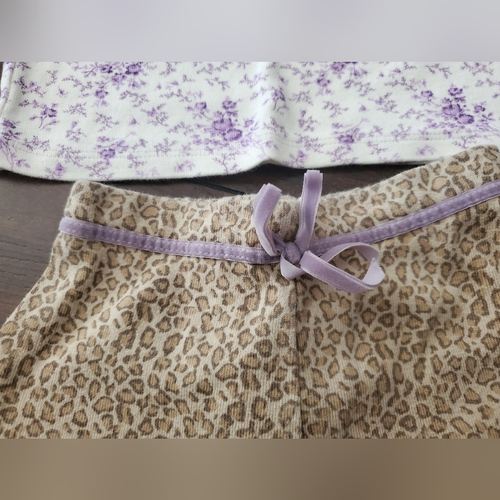BABY GAP Toddler Purple Floral and Leopard Print Matching Set 18-24 Months - Picture 4 of 9